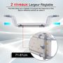 Voir la diapositive 4 : HOMCOM Siège de baignoire - siège de bain suspendu réglable - tabouret de salle de bain - dim. 71-81L x 22l x 18H cm - alu. HDPE blanc