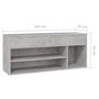 Voir la diapositive 6 : VIDAXL Banc a chaussures Gris beton 105x30x45 cm Bois d'ingenierie