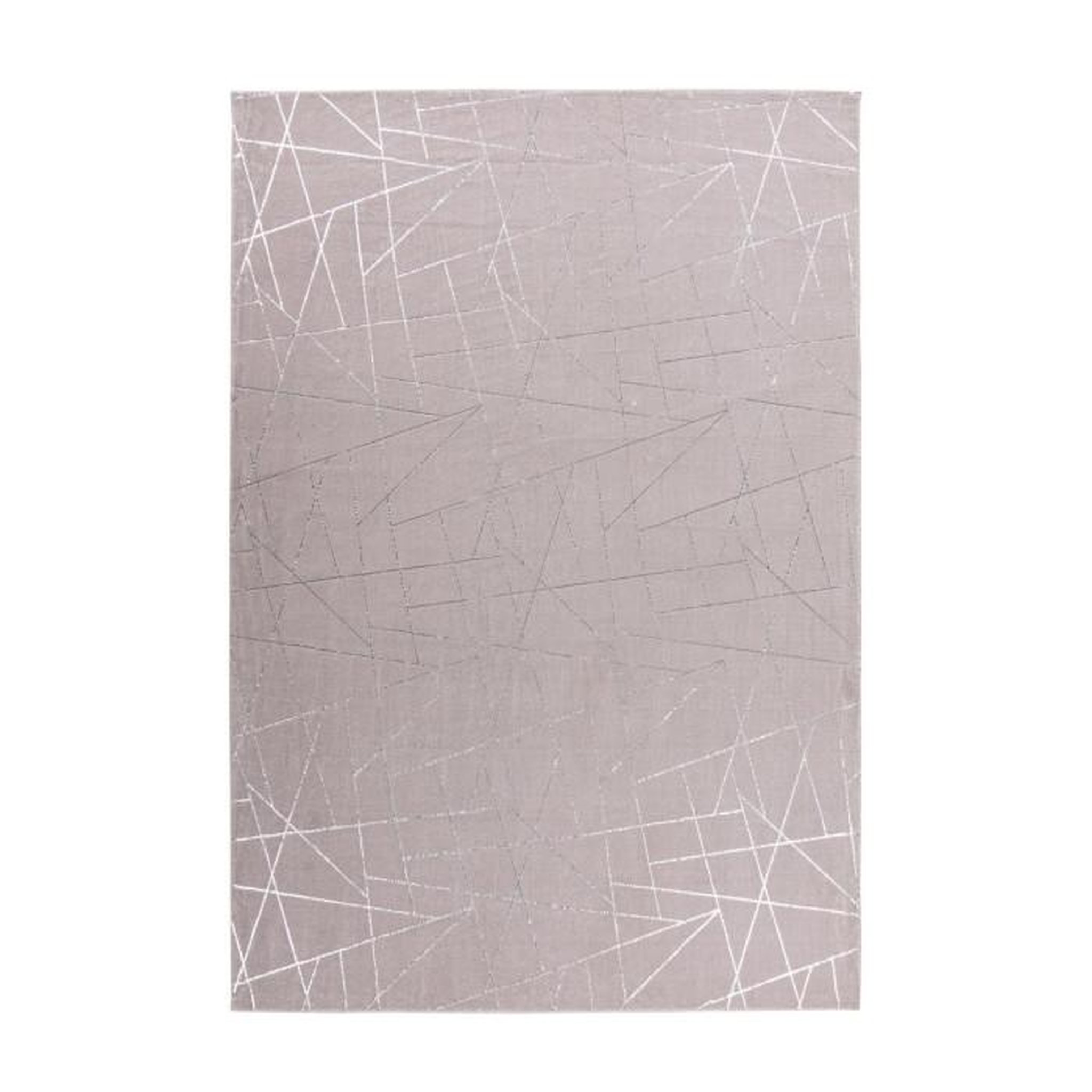 Paris Prix Tapis Géométrique à Poils Longs  Bijou  Taupe & Argent. Coloris disponibles : Marron