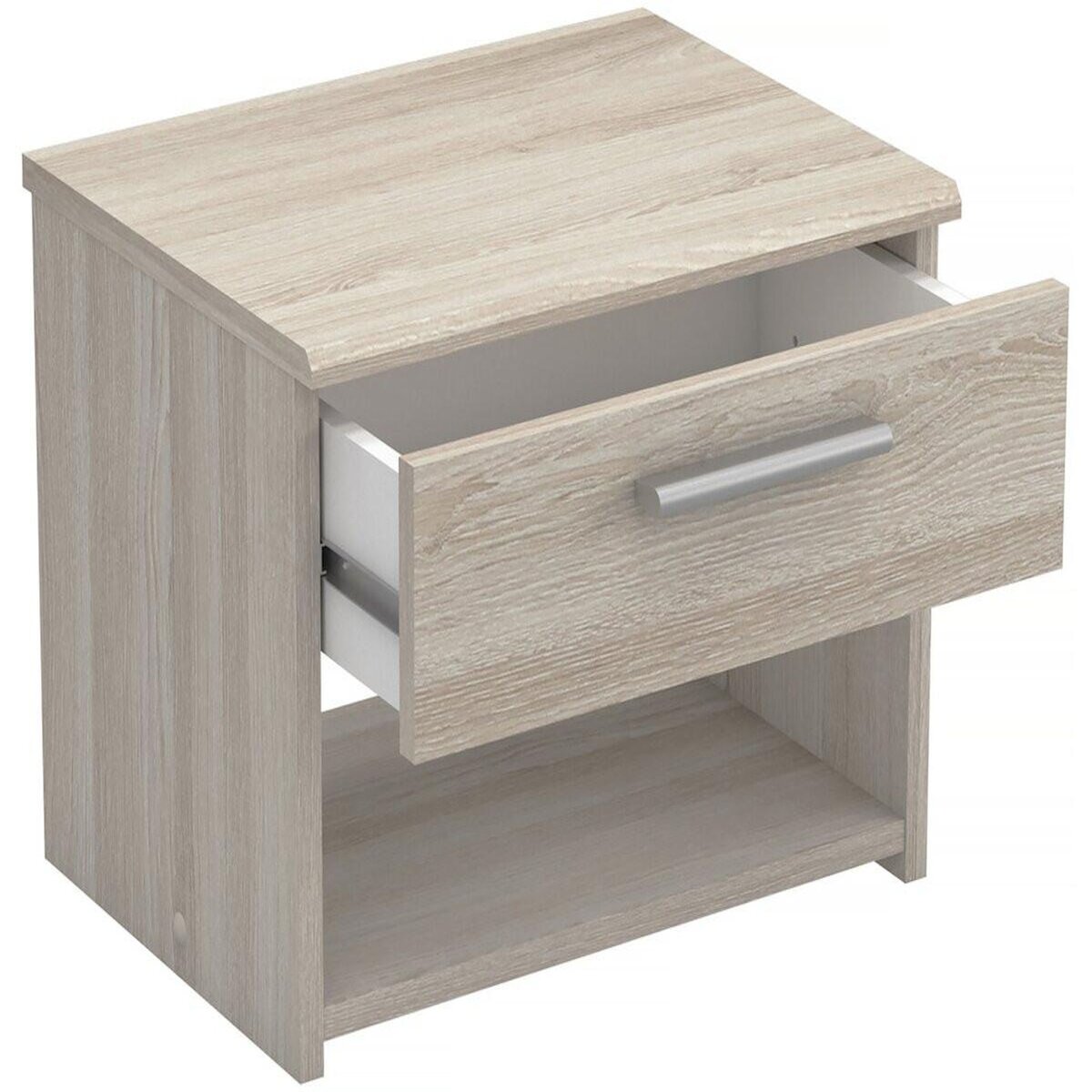 Habitat et Jardin Table de chevet en bois  Pricy  - 1 tiroir - 1 niche - 43 x 32 x 32 cm - Beige