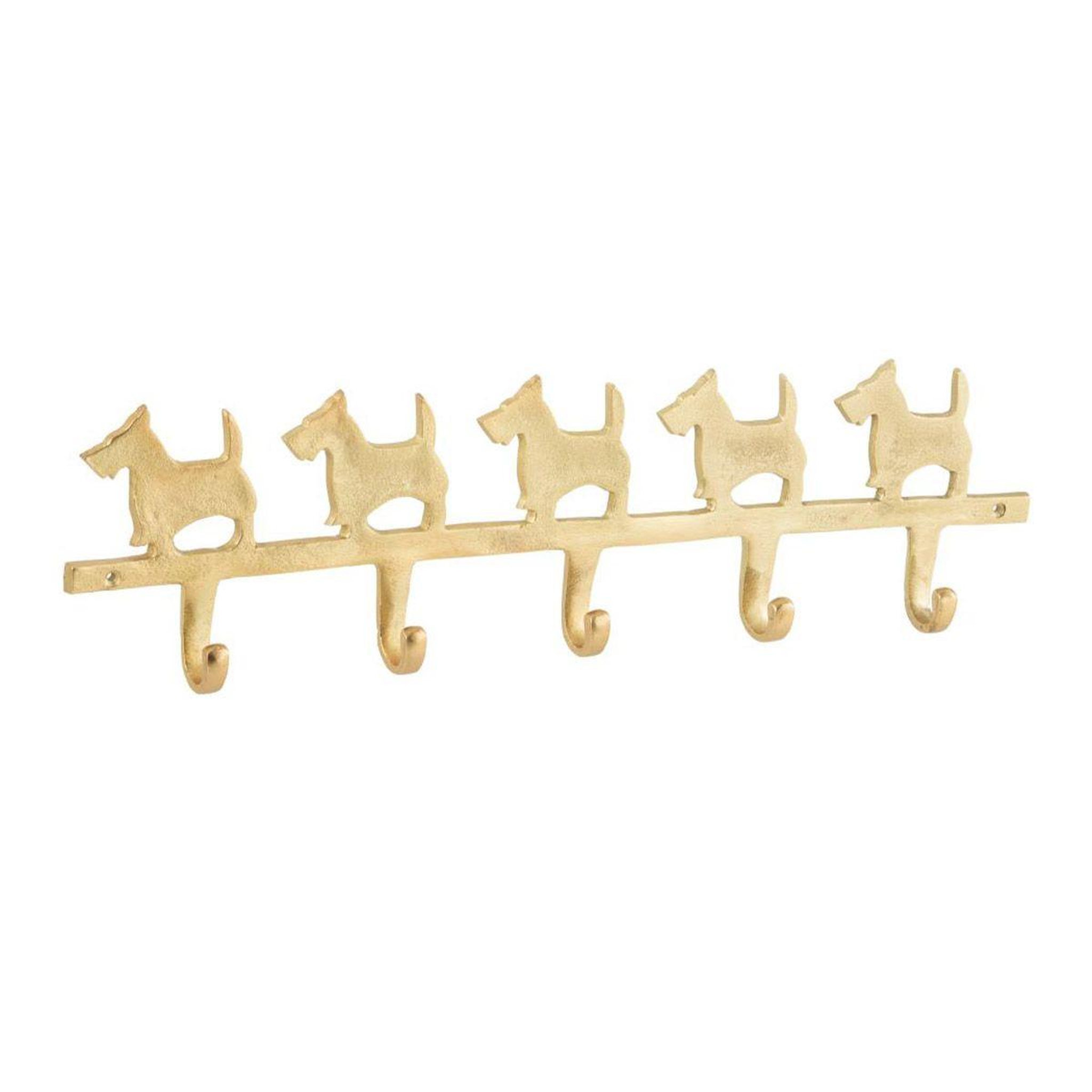 J-LINE Patère Murale Design  Chien  57cm Or
