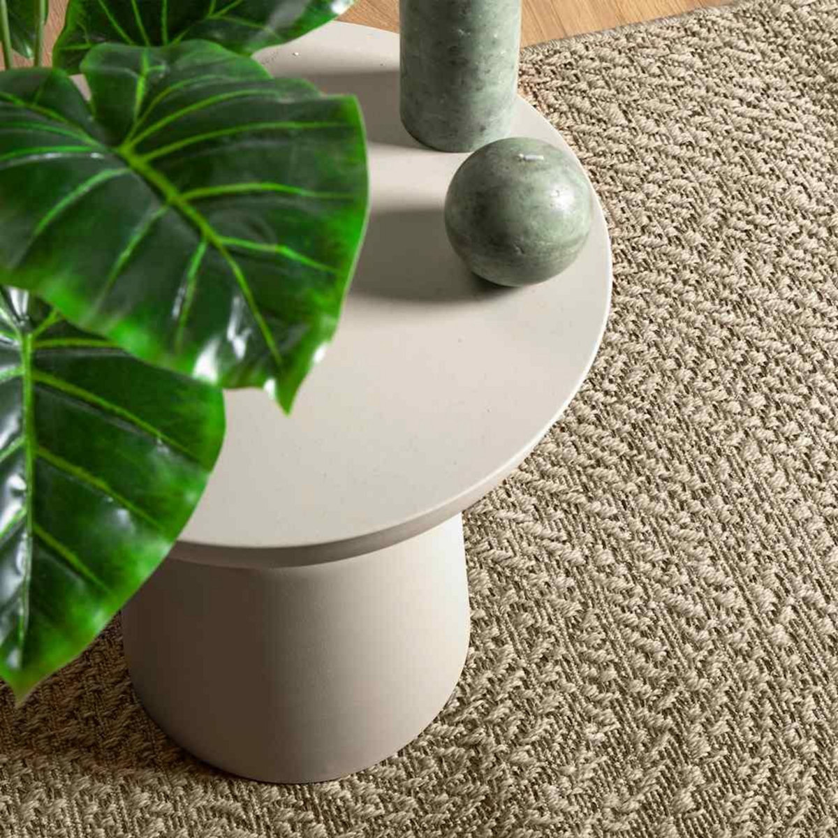 VIDAXL Tapis ZIZUR beige 120x120 cm aspect de jute interieur exterieur