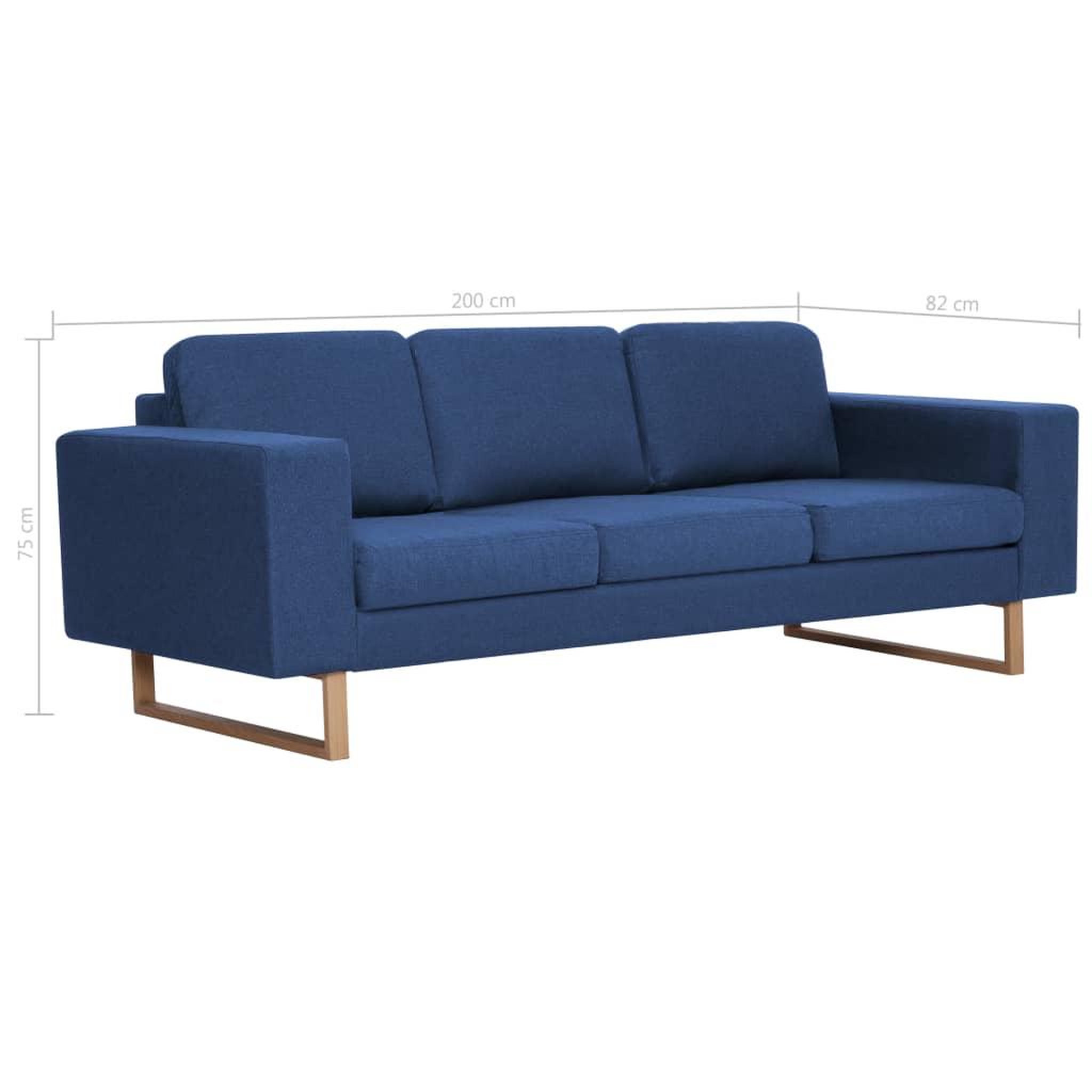 Voir la diapositive 6 : VIDAXL Canape a 3 places Tissu Bleu