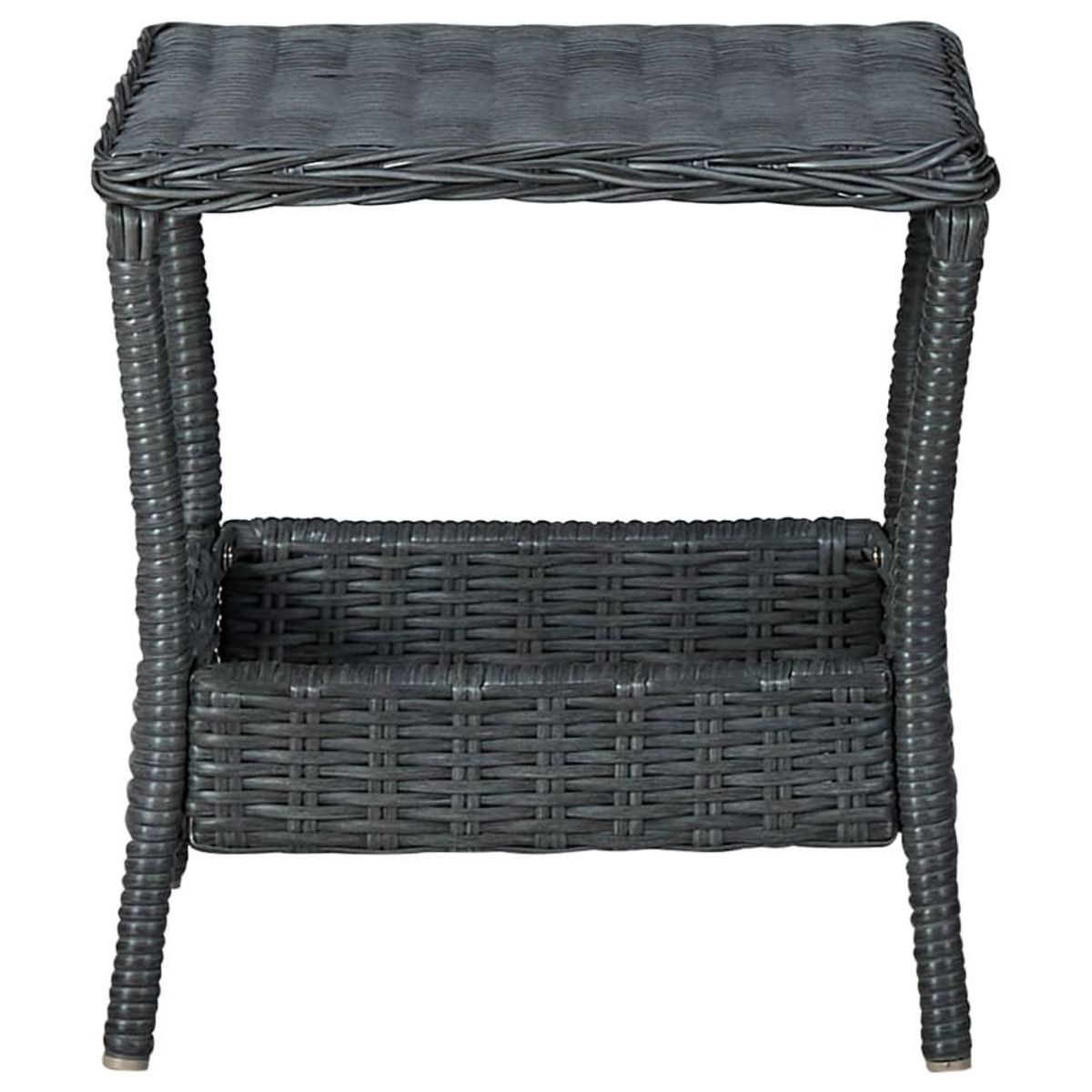 VIDAXL Table de jardin Gris fonce 45x45x46,5 cm Resine tressee