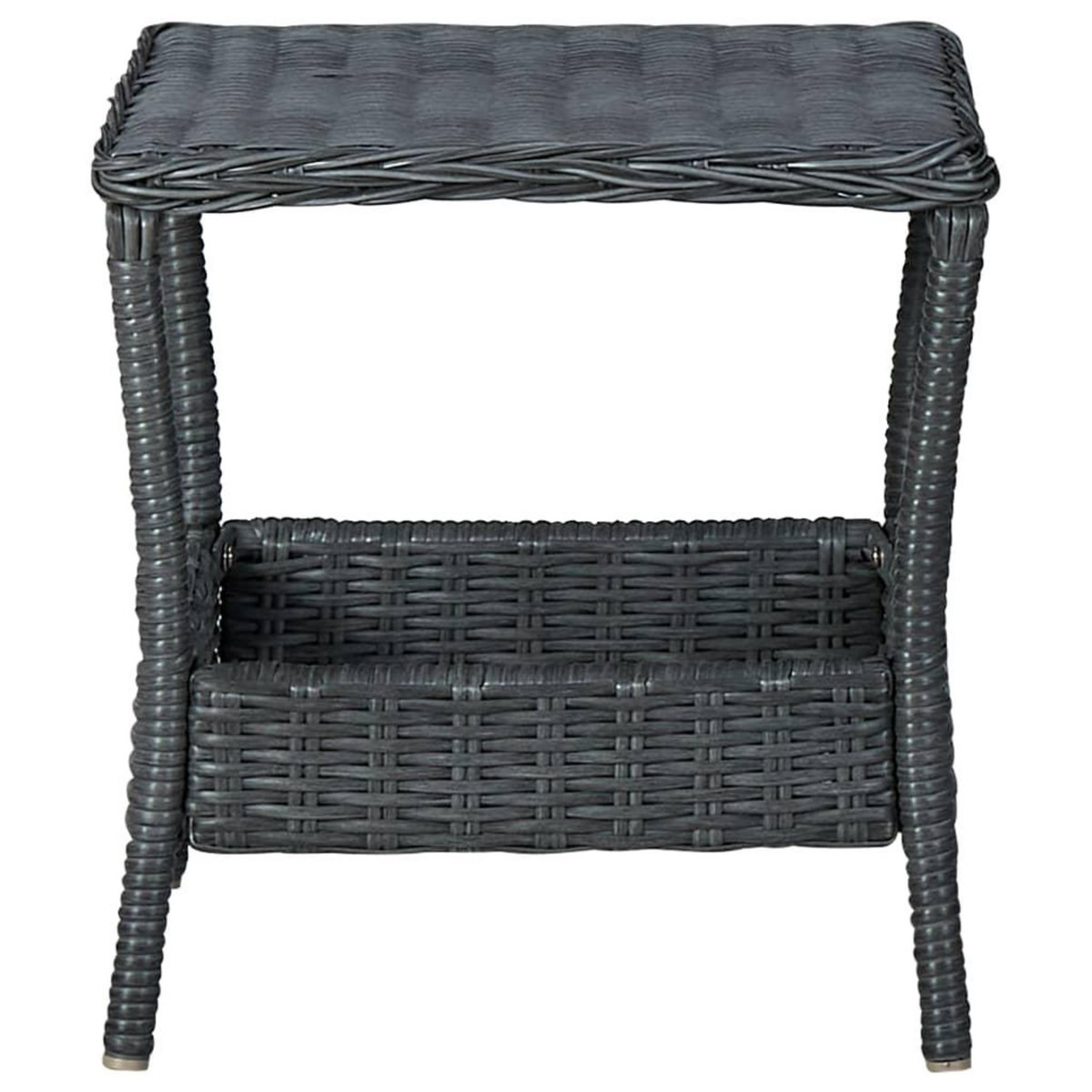 VIDAXL Table de jardin Gris fonce 45x45x46,5 cm Resine tressee
