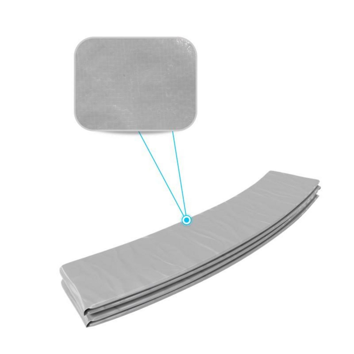 FAST-JUMP Coussin de protection des ressorts pour Trampoline 14Ft / 427 cm - Gris - PE
