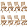 Voir la diapositive 1 : VIDAXL Chaises pliables de jardin lot de 8 avec coussins Bois d'acacia