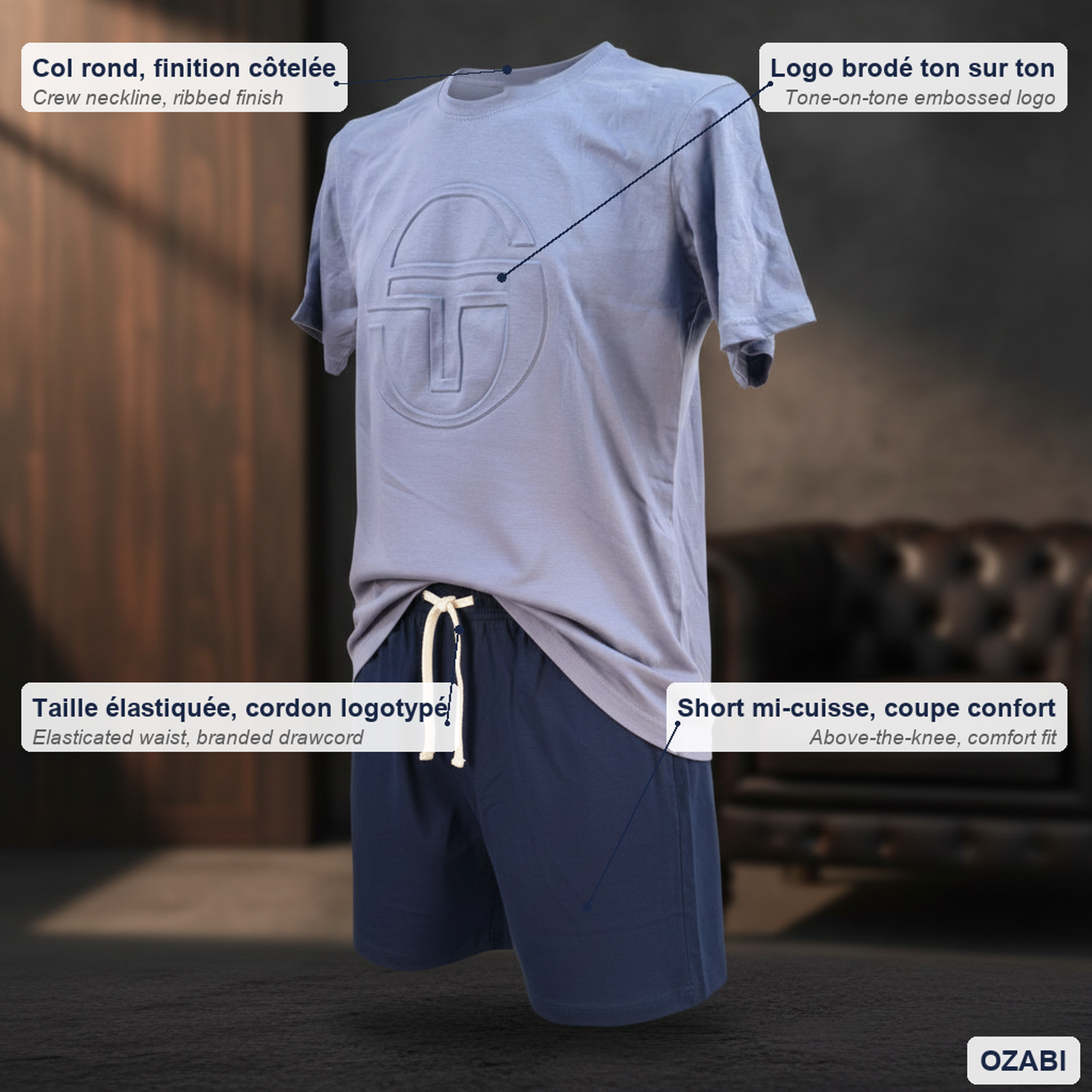 Voir la diapositive 5 : SERGIO TACCHINI Pyjama court homme sergio tacchini
