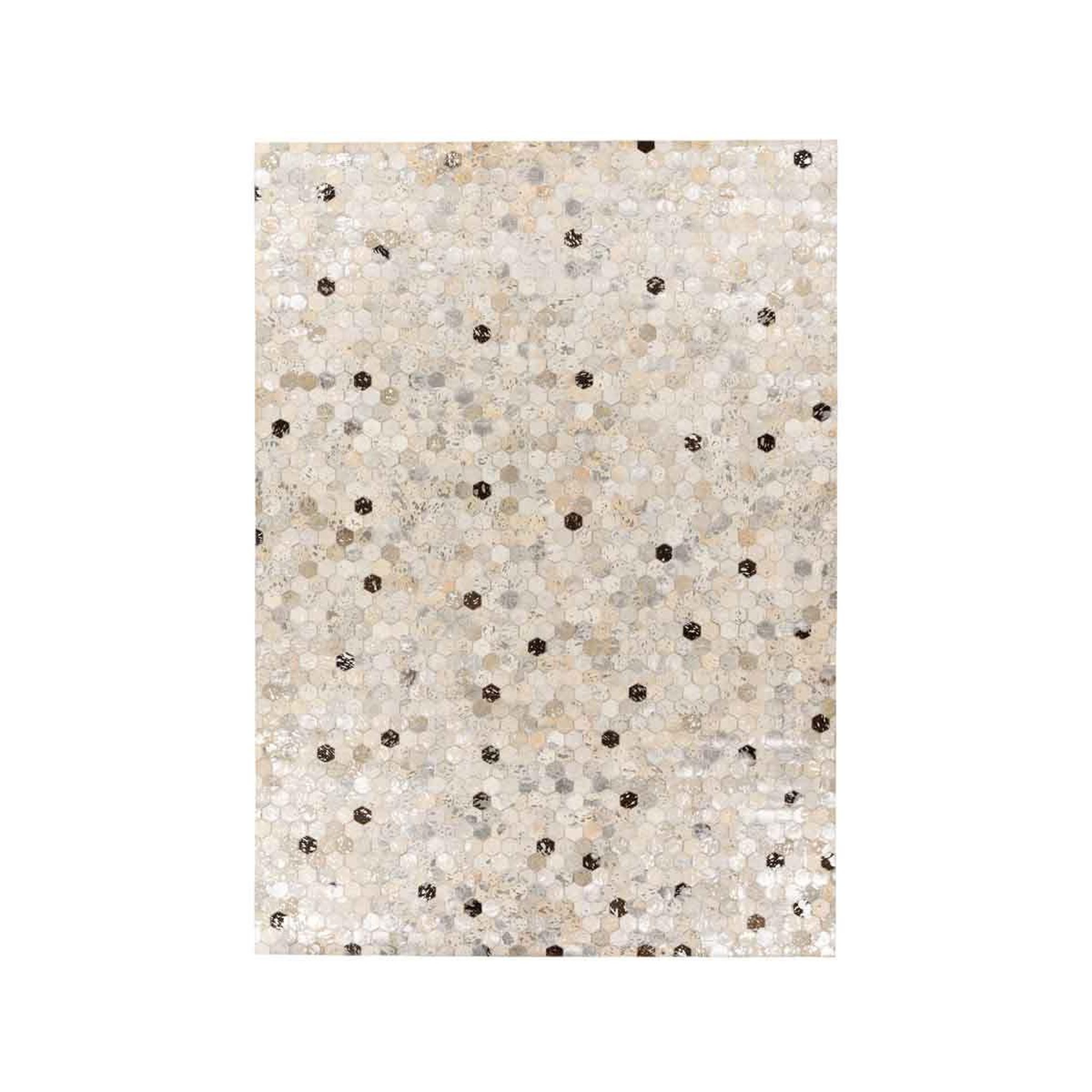 Paris Prix Tapis fait main en cuir à poils ras  ravi  argent & gris. Coloris disponibles : Gris