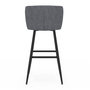 Voir la diapositive 4 : ID MARKET Lot de 4 tabourets de bar OMBLINE assise en tissu gris foncé et pieds en métal noir