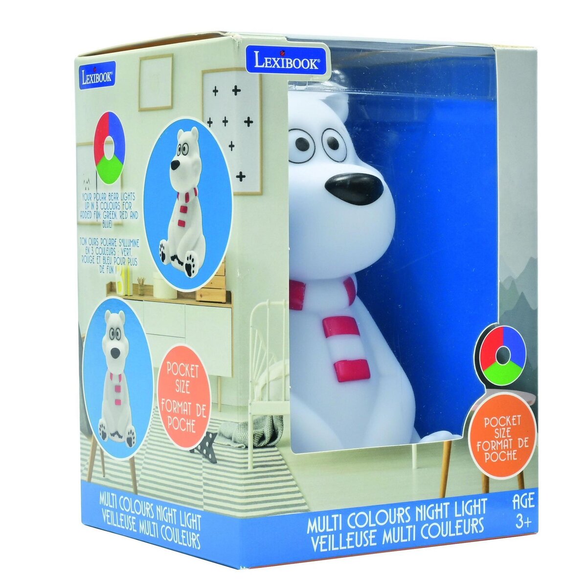 Lexibook Veilleuse Ours Polaire en 3D avec variation de couleurs