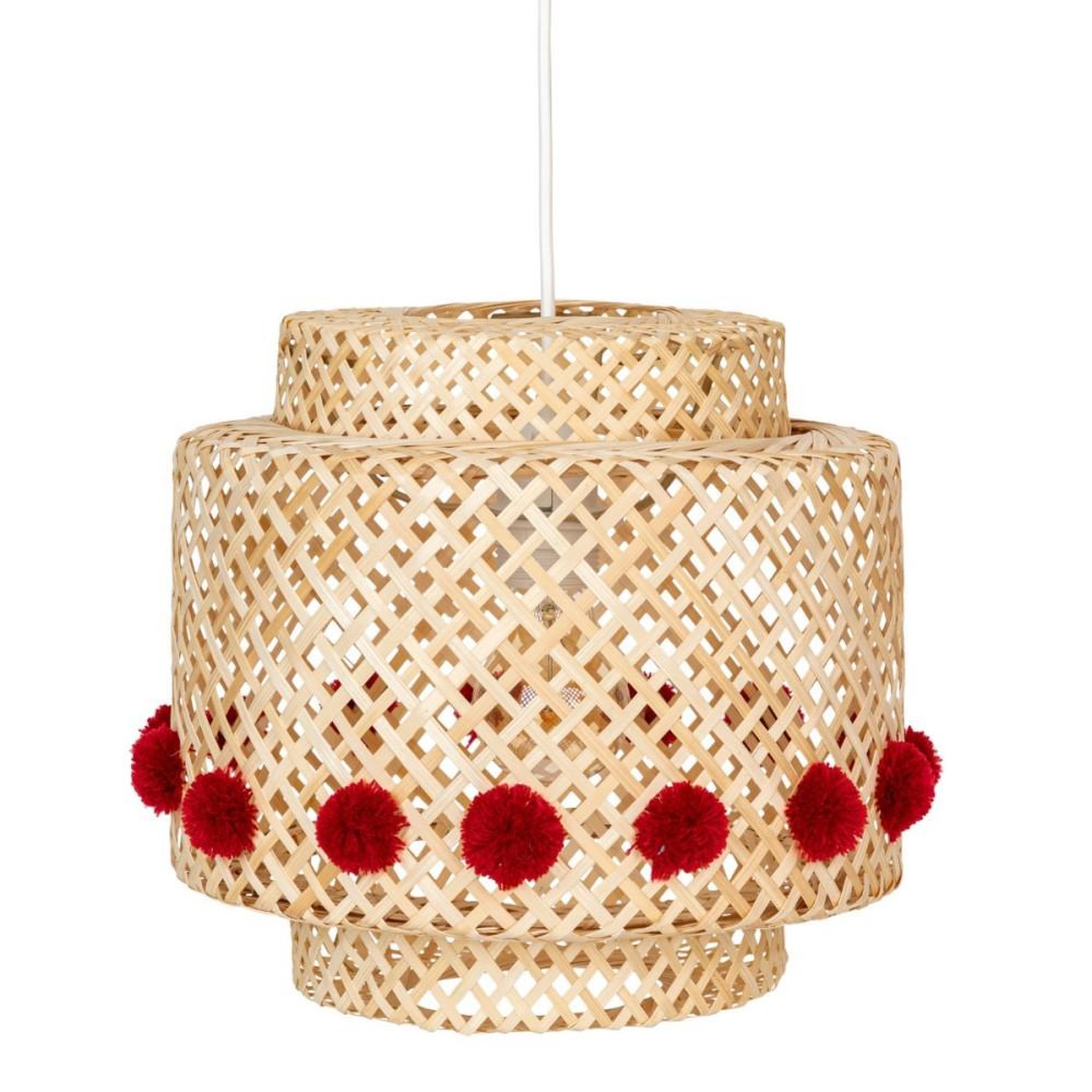 ATMOSPHERA Suspension en bambou diam 28cm avec pompons