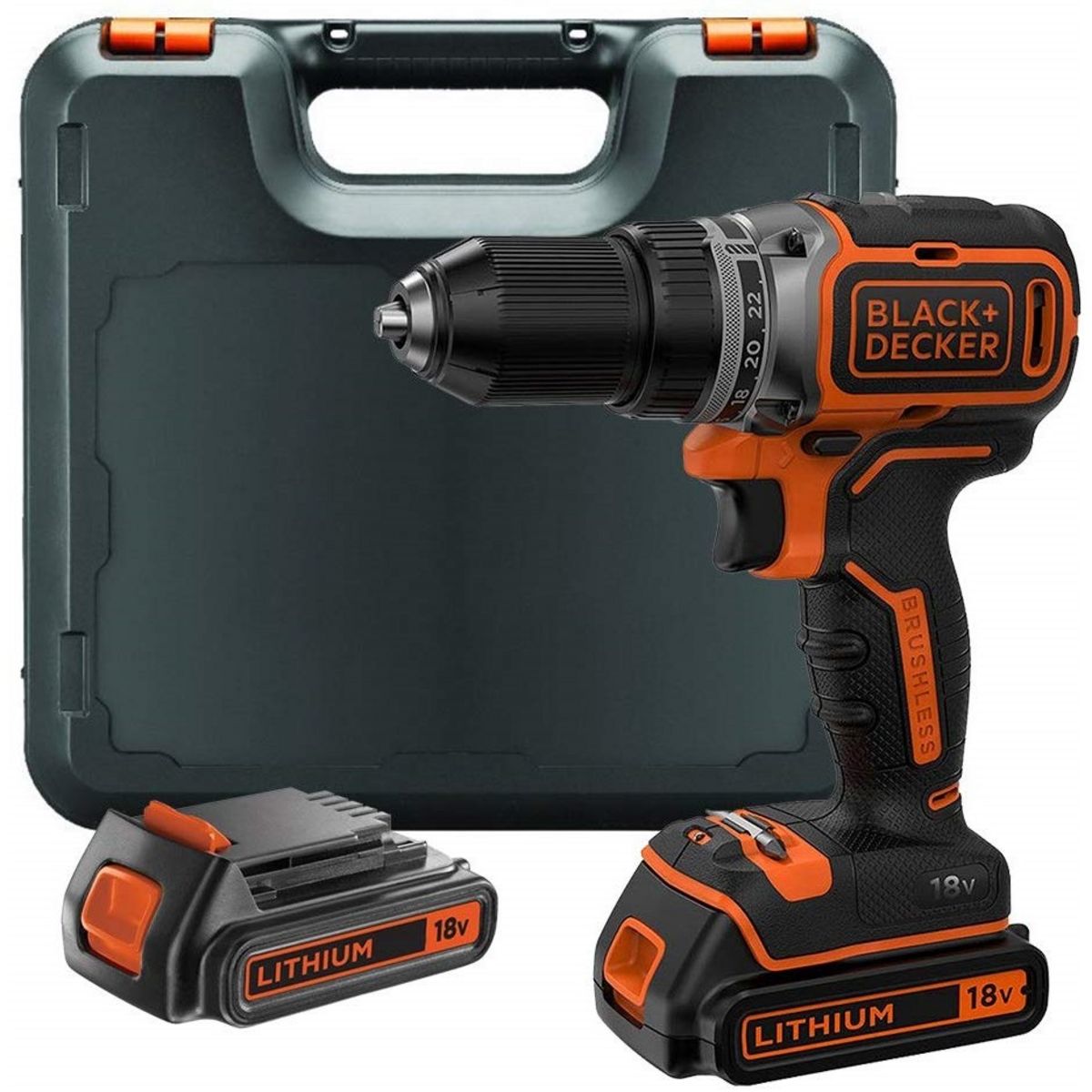 Black & Decker Perceuse visseuse sans fil Brushless 18V + 2 batteries