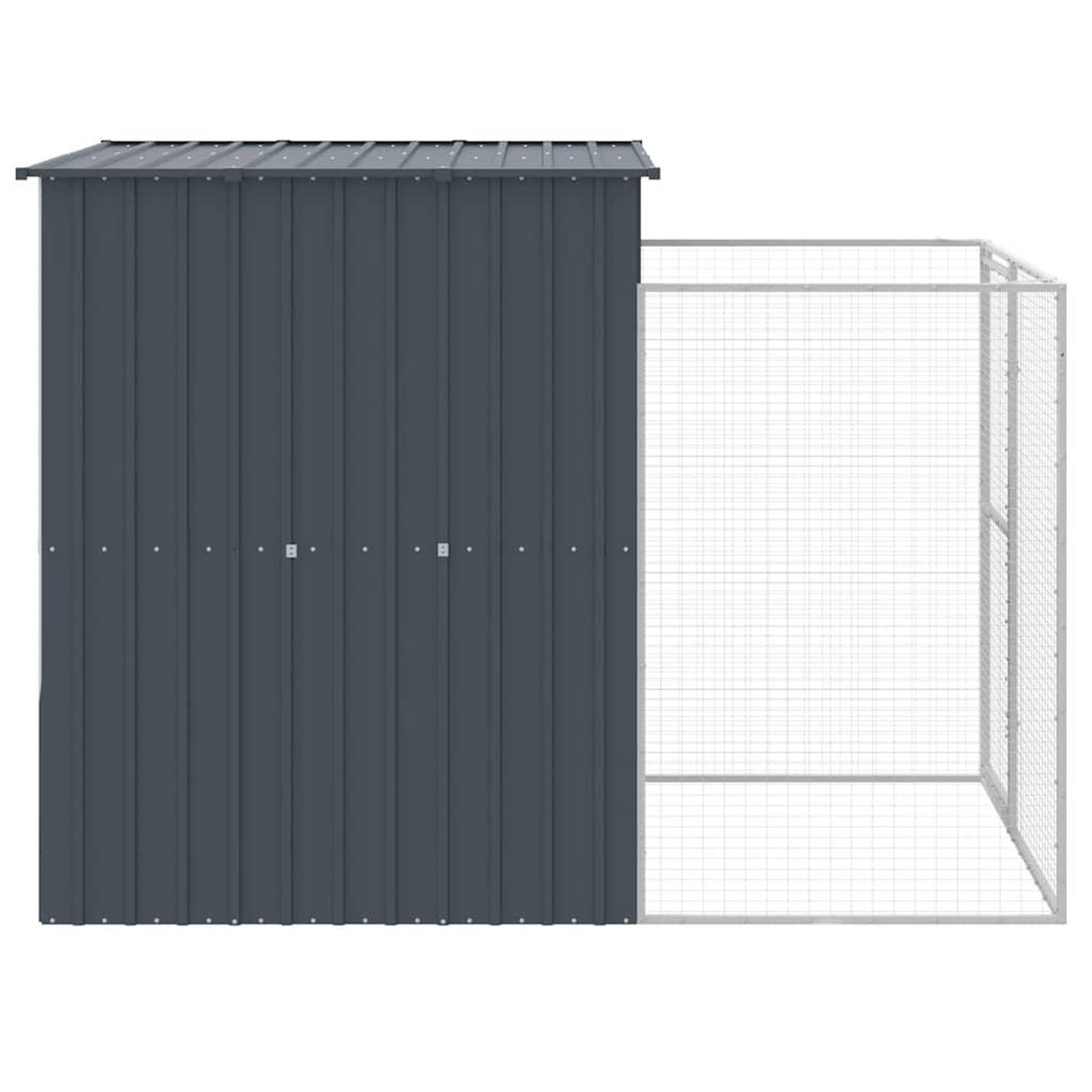 Voir la diapositive 4 : VIDAXL Niche pour chien avec cour anthracite 165x251x181 cm