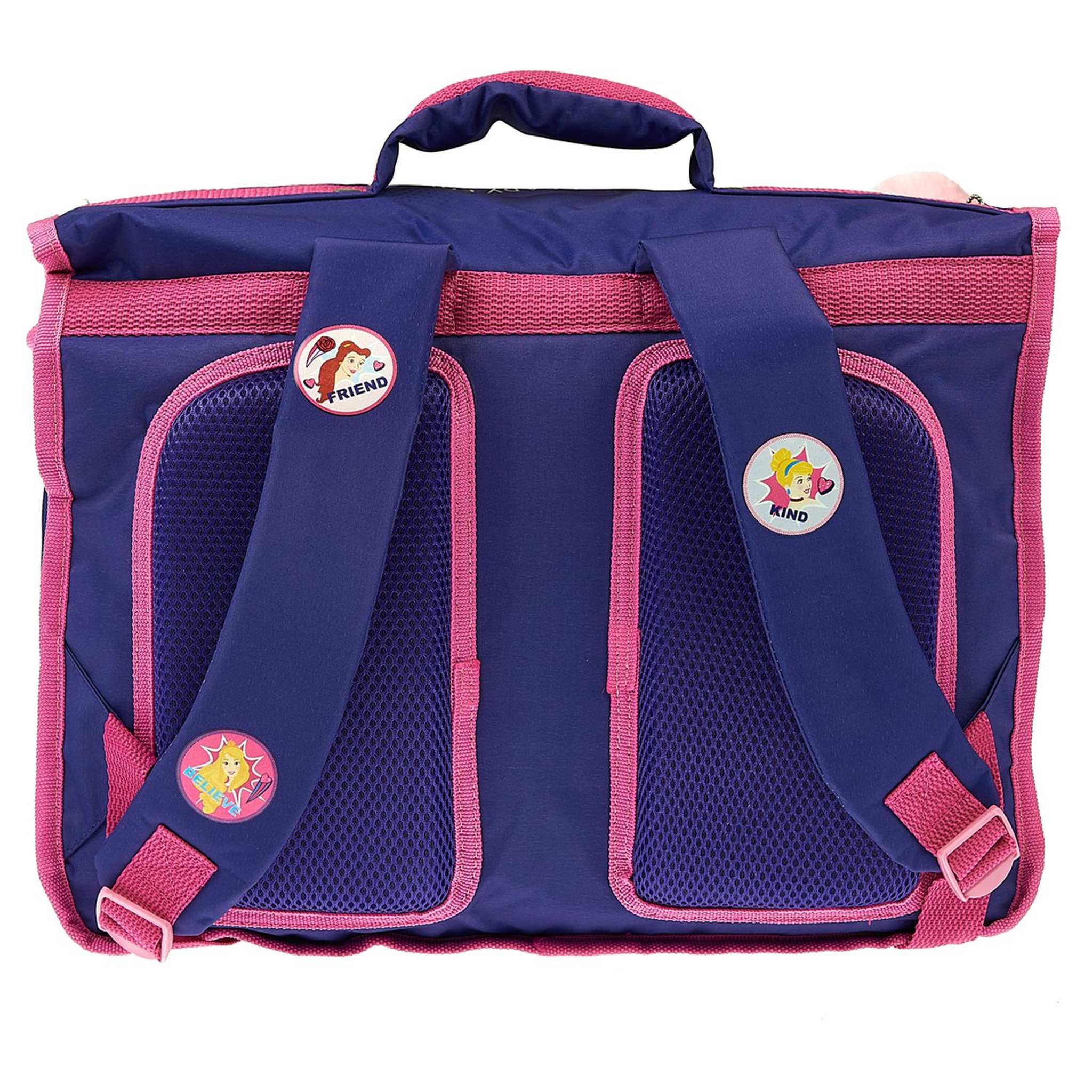 Voir la diapositive 3 : AUCHAN Cartable 38 cm avec pompon polyester violet PRINCESSES DISNEY
