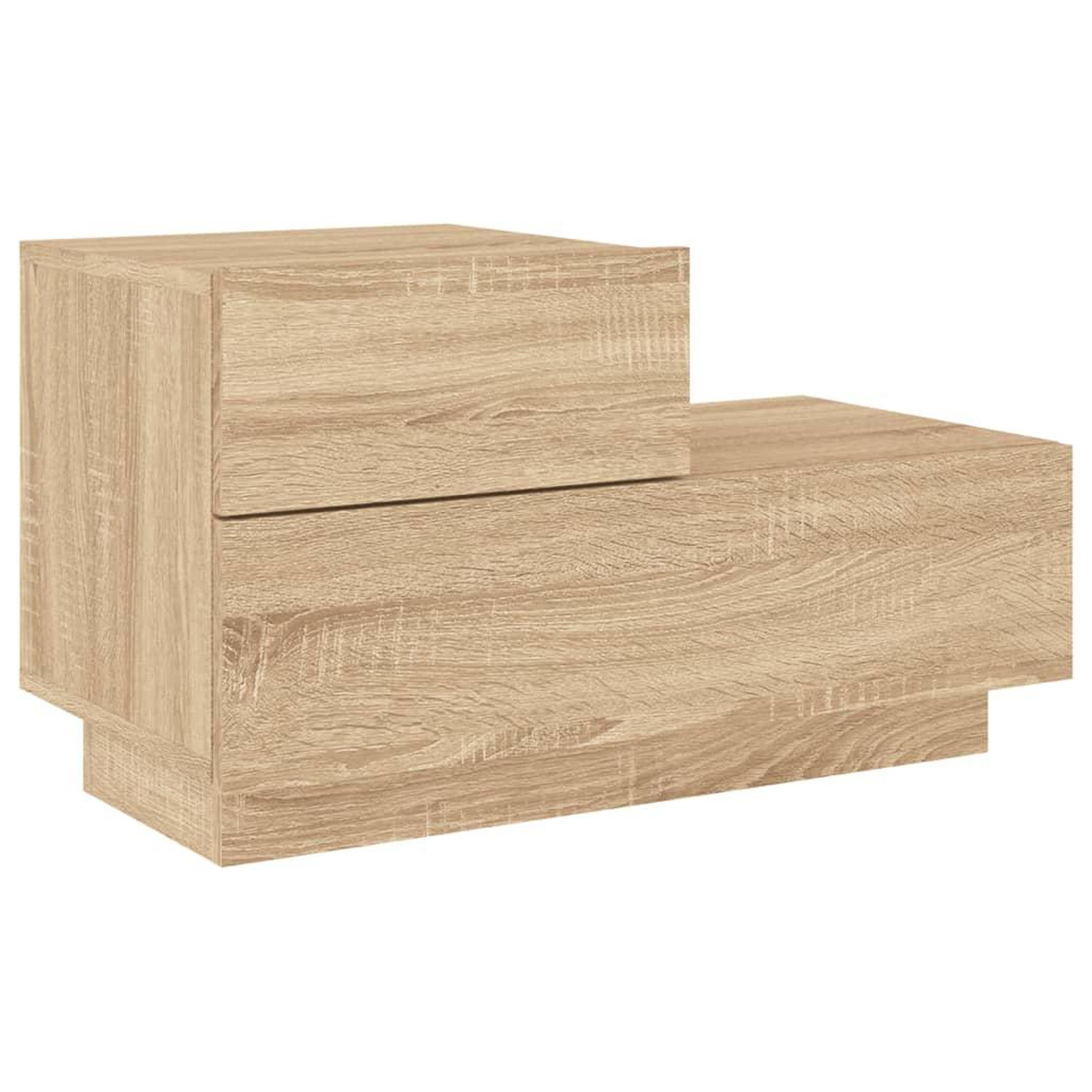 Voir la diapositive 5 : VIDAXL Table de chevet avec lumieres LED chene sonoma 70x36x40,5 cm