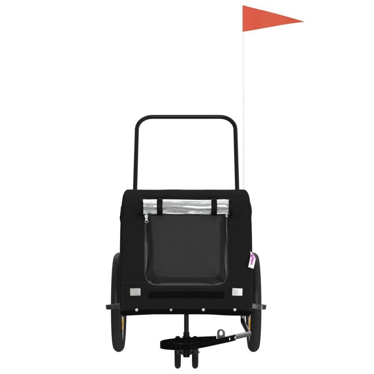 VIDAXL Remorque de velo pour animaux de compagnie noir