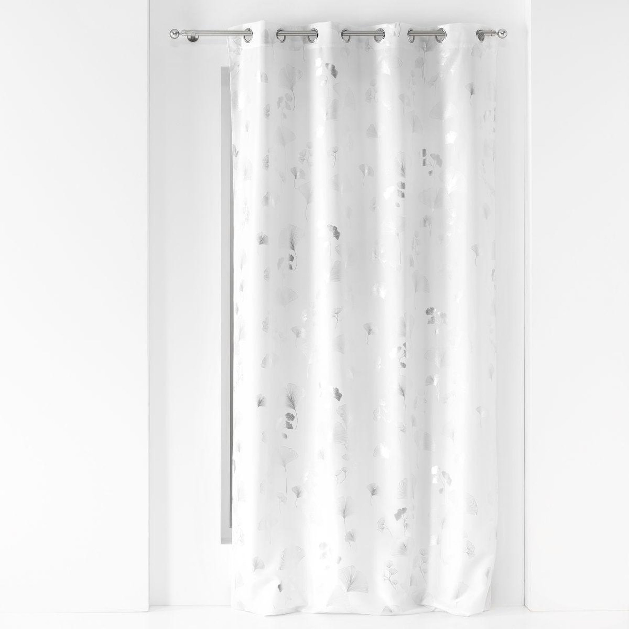 Douceur d'Intérieur Rideau déco à œillets  bloomy  140x280cm blanc