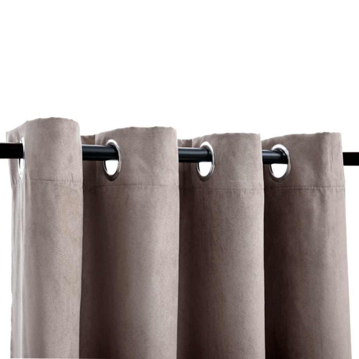 VIDAXL Rideaux occultants avec anneaux en metal 2 pcs Taupe 140x245 cm