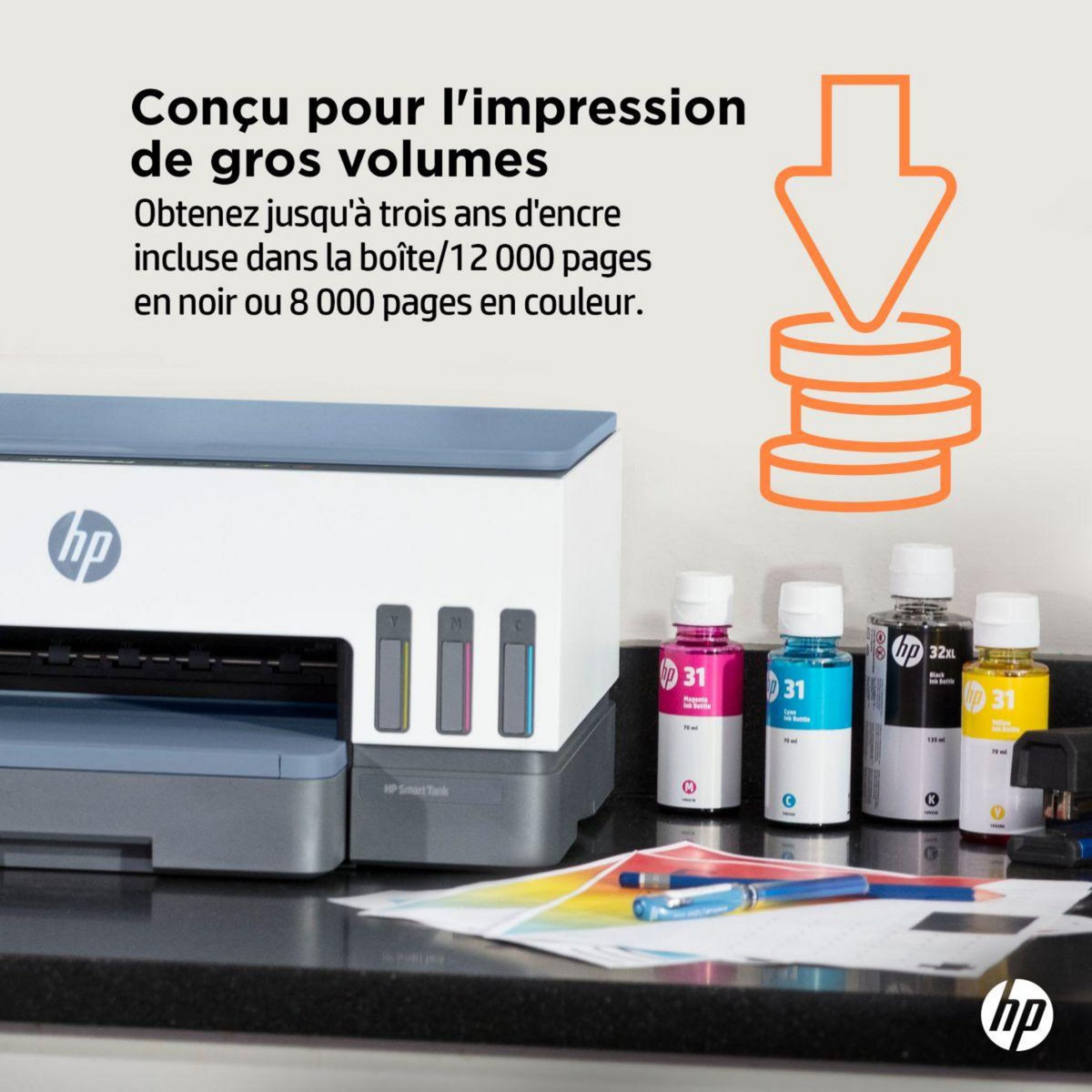 HP Imprimante jet d'encre Smart Tank Plus 7006