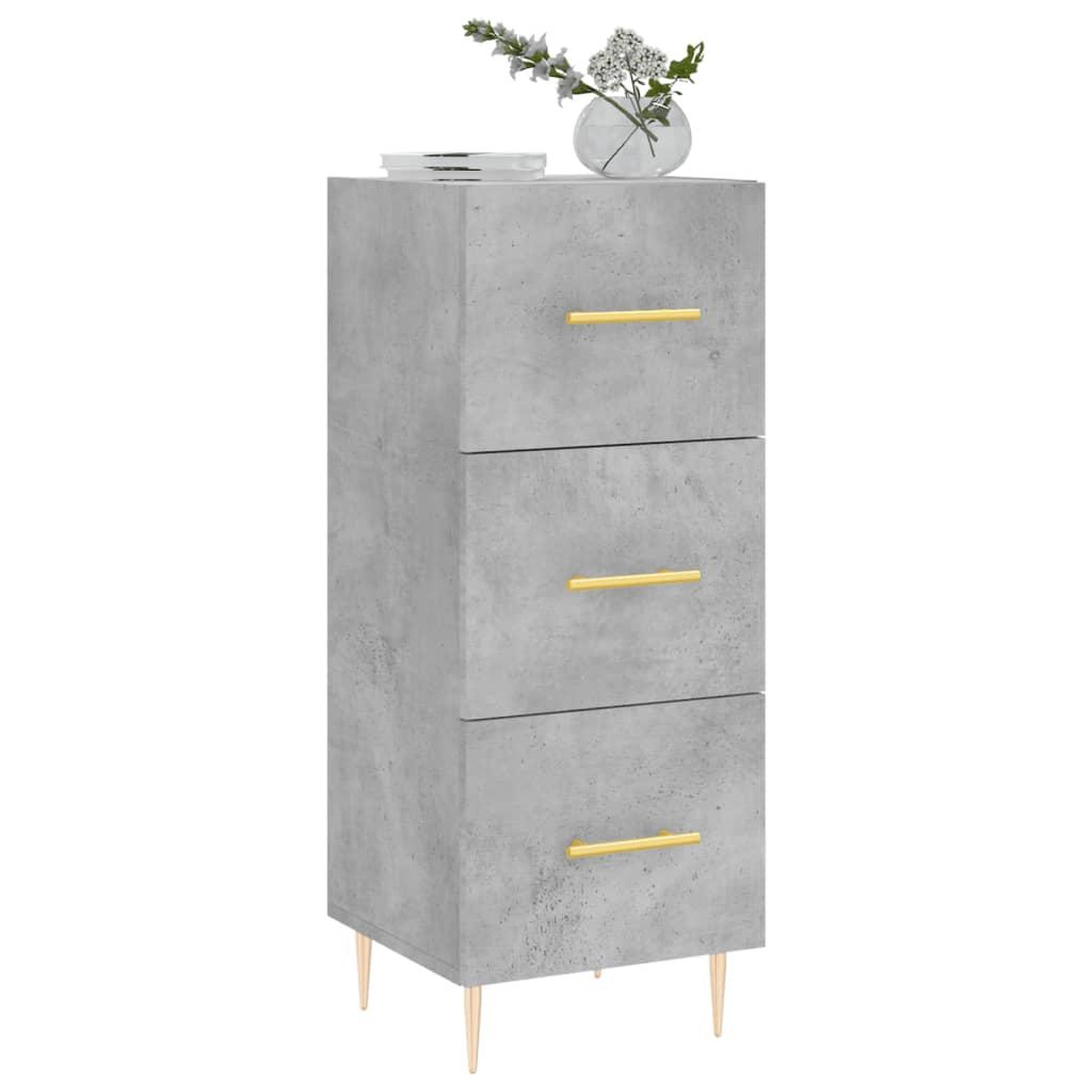 Voir la diapositive 3 : VIDAXL Buffet Gris beton 34,5x34x90 cm Bois d'ingenierie
