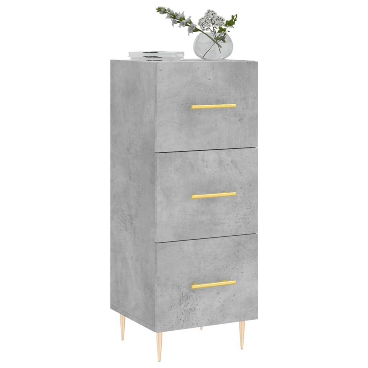 VIDAXL Buffet Gris beton 34,5x34x90 cm Bois d'ingenierie