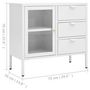 Voir la diapositive 6 : VIDAXL Buffet Blanc 75x35x70 cm Acier et verre trempe
