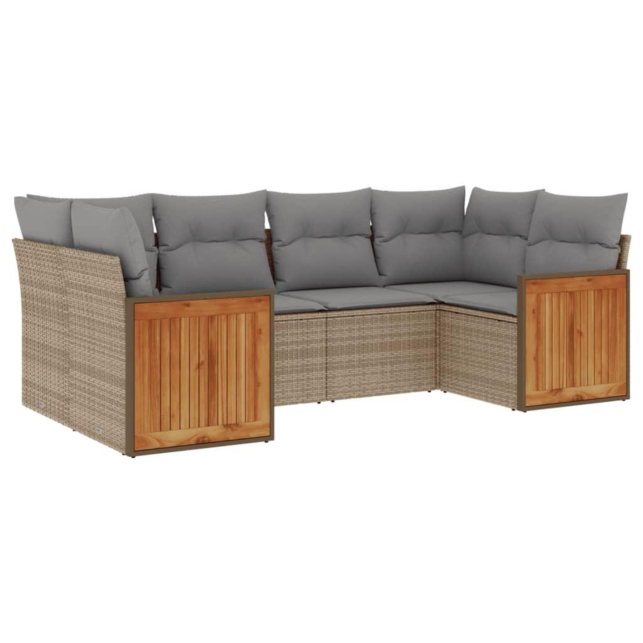 Voir la diapositive 2 : VIDAXL Salon de jardin avec coussins 6 pcs beige resine tressee