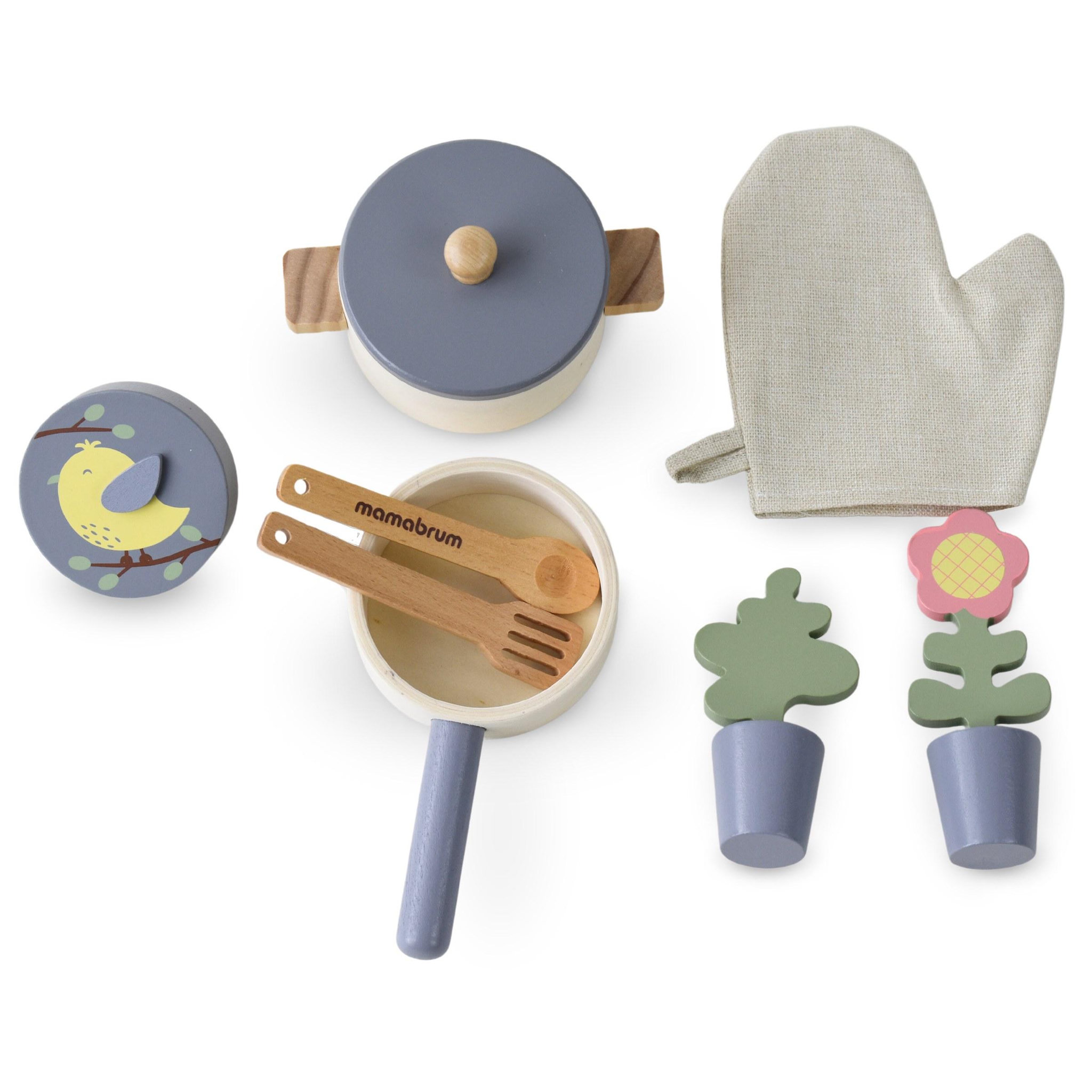 Voir la diapositive 5 : MAMABRUM Cuisine enfant en bois accessoires imitation 3 ans mamabrum