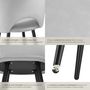 Voir la diapositive 5 : tectake Chaise de bar en velours rembourré gris clair/noir Ensemble de 2 pièces