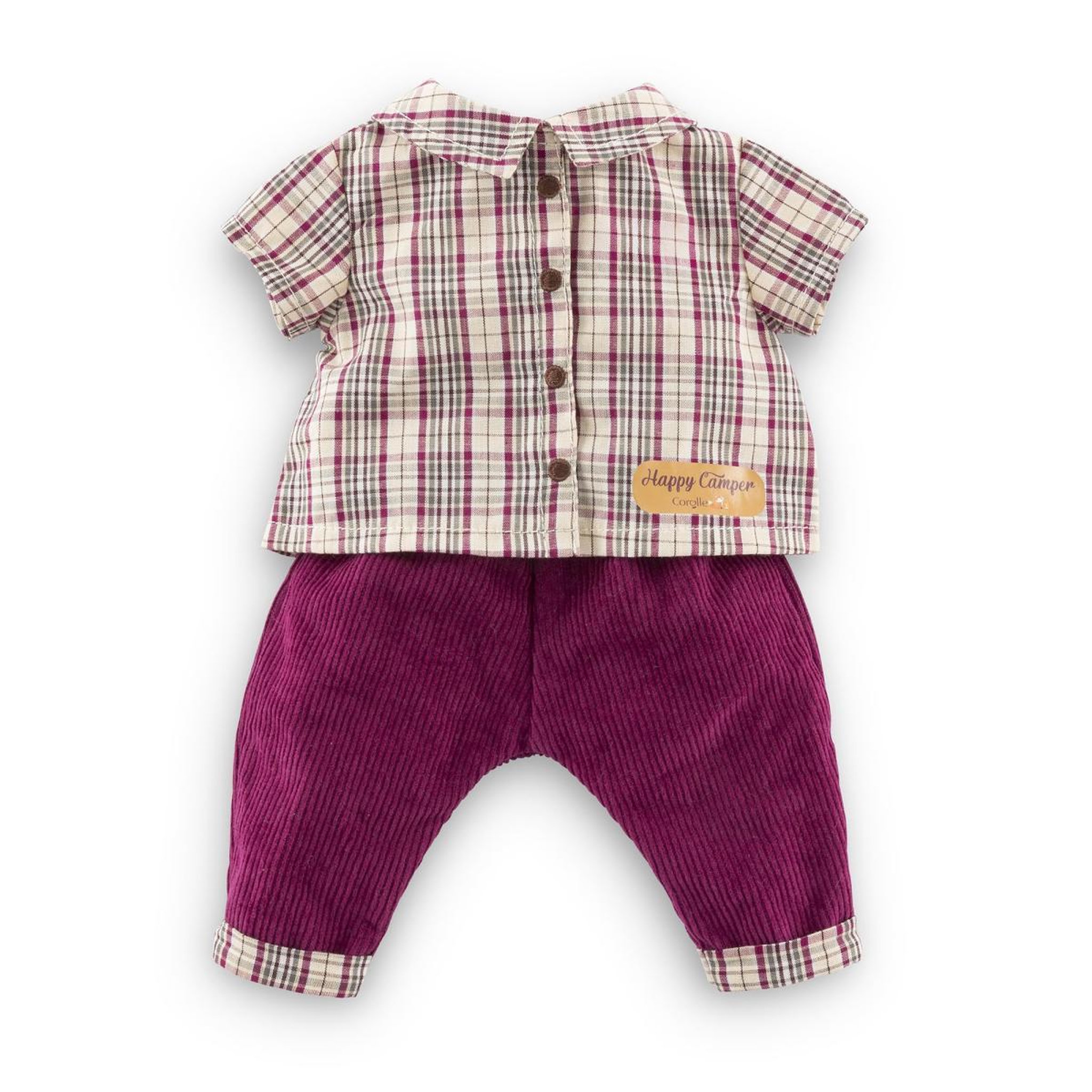 Corolle Chemise a Carreaux et Pantalon Petit Explorateur pour poupon 36 cm