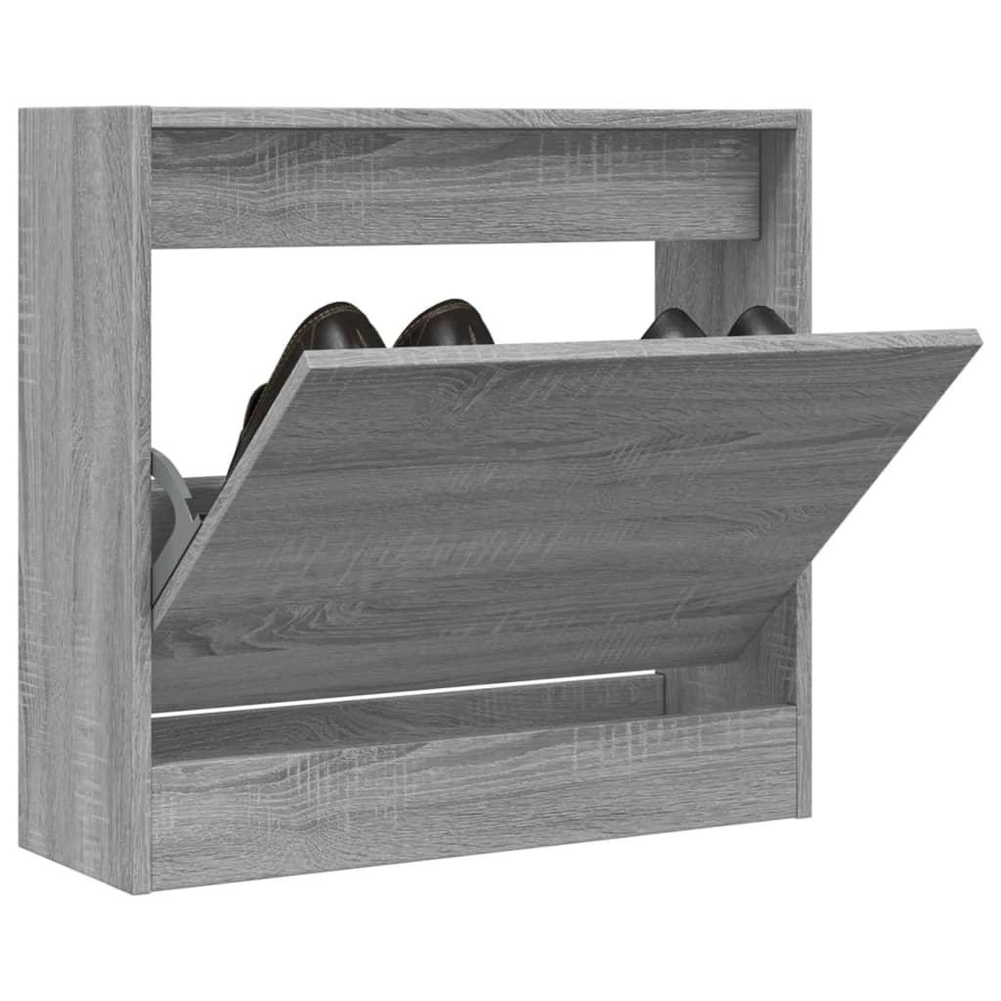 VIDAXL Armoire a chaussures sonoma gris 60x21x57 cm bois d'ingenierie