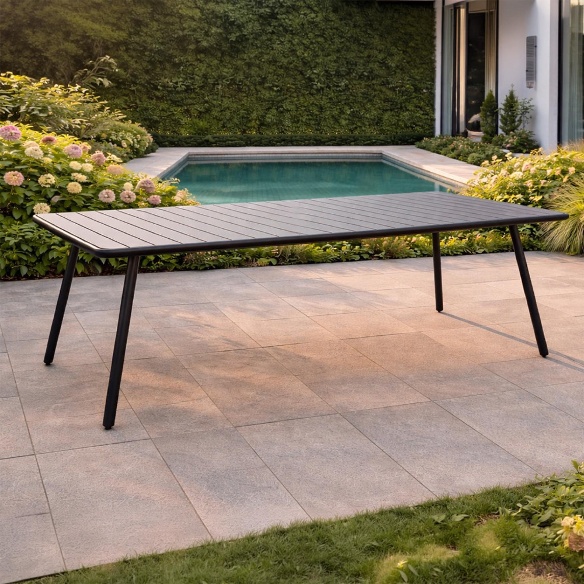 Voir la diapositive 5 : CONCEPT USINE Table de jardin 10-12 places 234cm gris foncé bergame