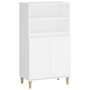 Voir la diapositive 2 : VIDAXL Buffet haut Blanc 60x36x110 cm Bois d'ingenierie