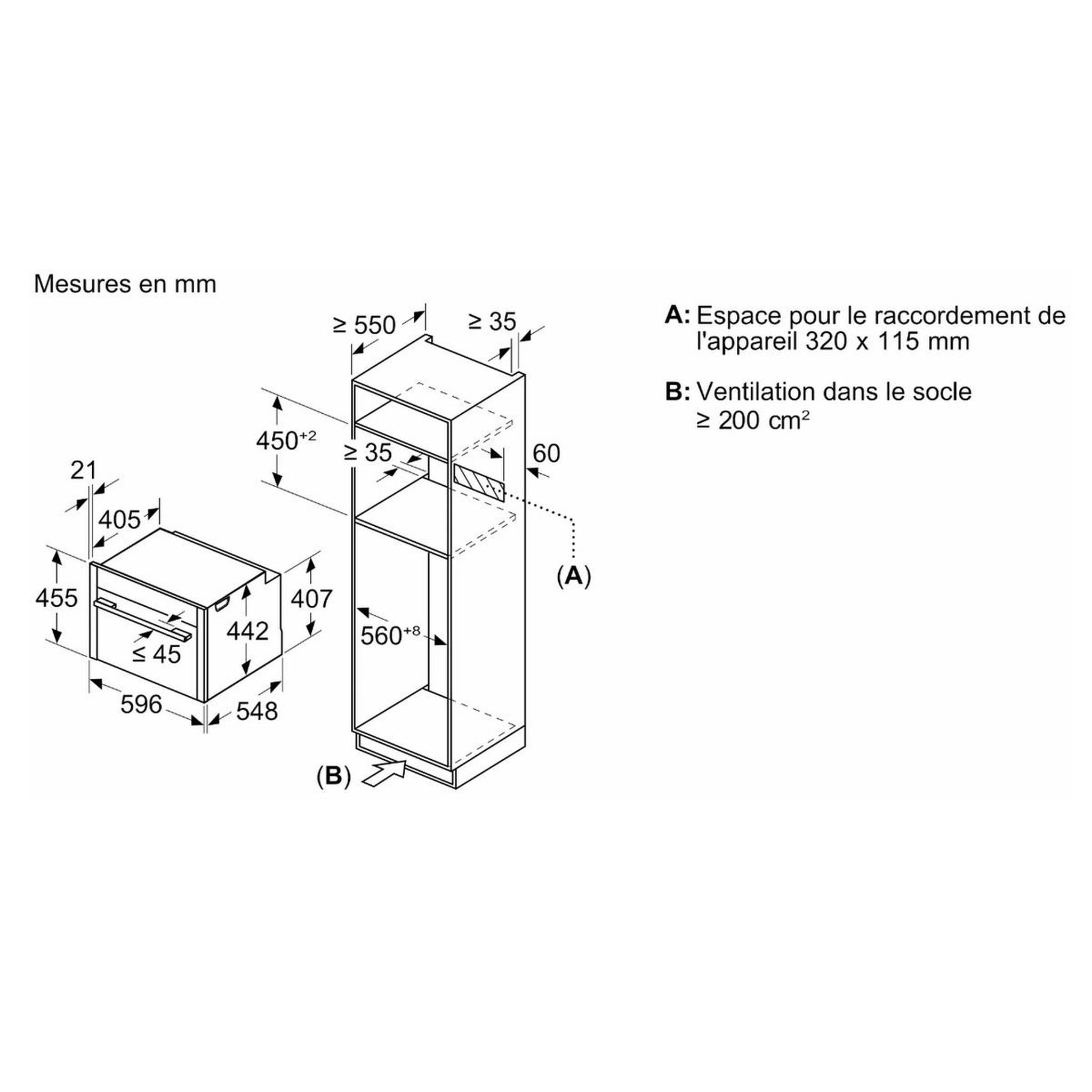 Voir la diapositive 6 : Neff Four combiné mo intégrable 45l inox - c24ms31n0