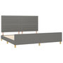 Voir la diapositive 4 : VIDAXL Cadre de lit sans matelas gris fonce 200x200 cm tissu