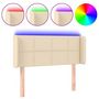 Voir la diapositive 2 : VIDAXL Tete de lit a LED Creme 103x16x78/88 cm Tissu