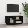 Voir la diapositive 3 : VIDAXL Meuble TV Noir 80x35x40,5 cm Bois de pin massif