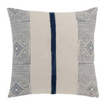 Paris Prix Coussin Carré Coton  Aztèque  50x50cm Bleu & Blanc