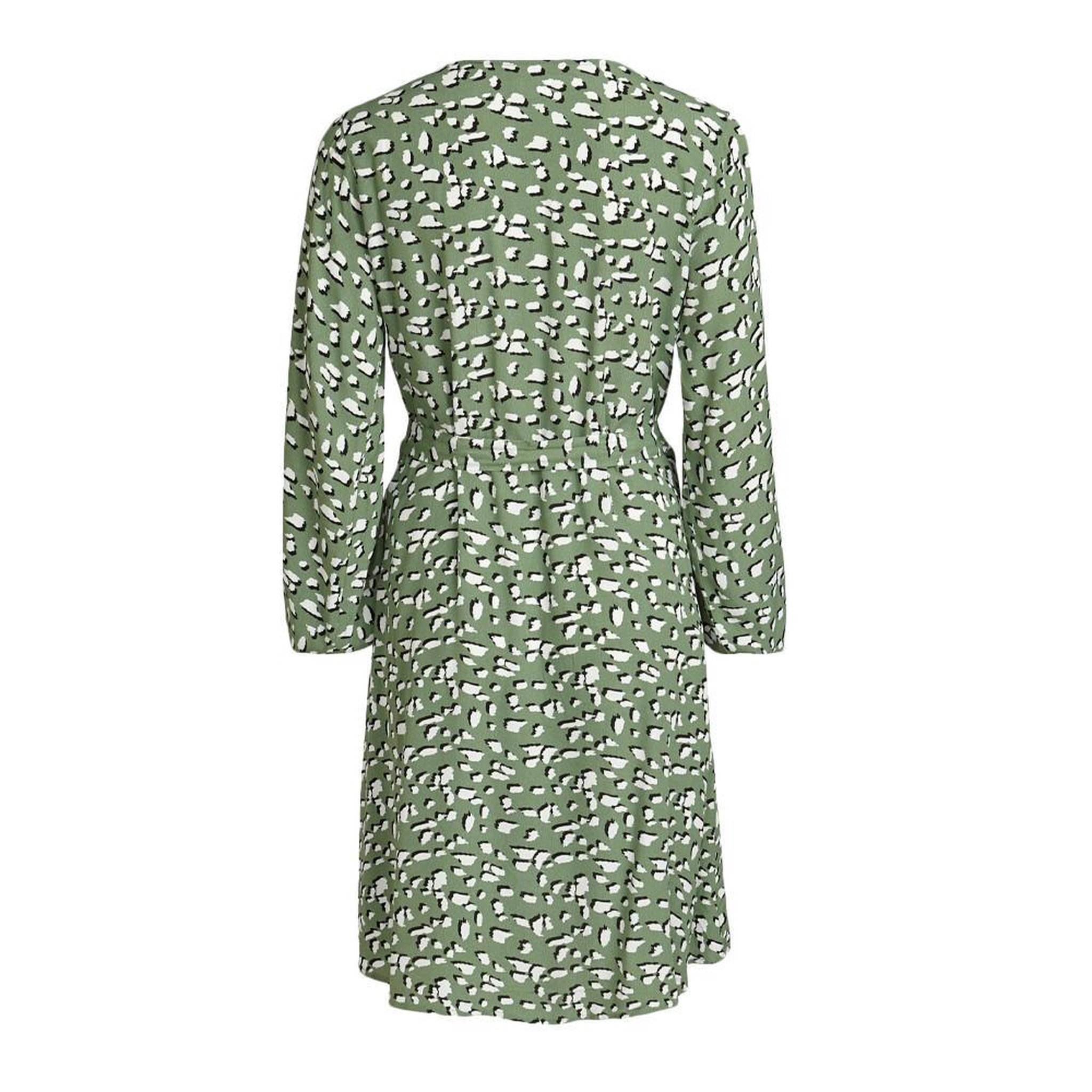 Voir la diapositive 2 : Vila Robe Verte À motifs Femme Vila Viviska