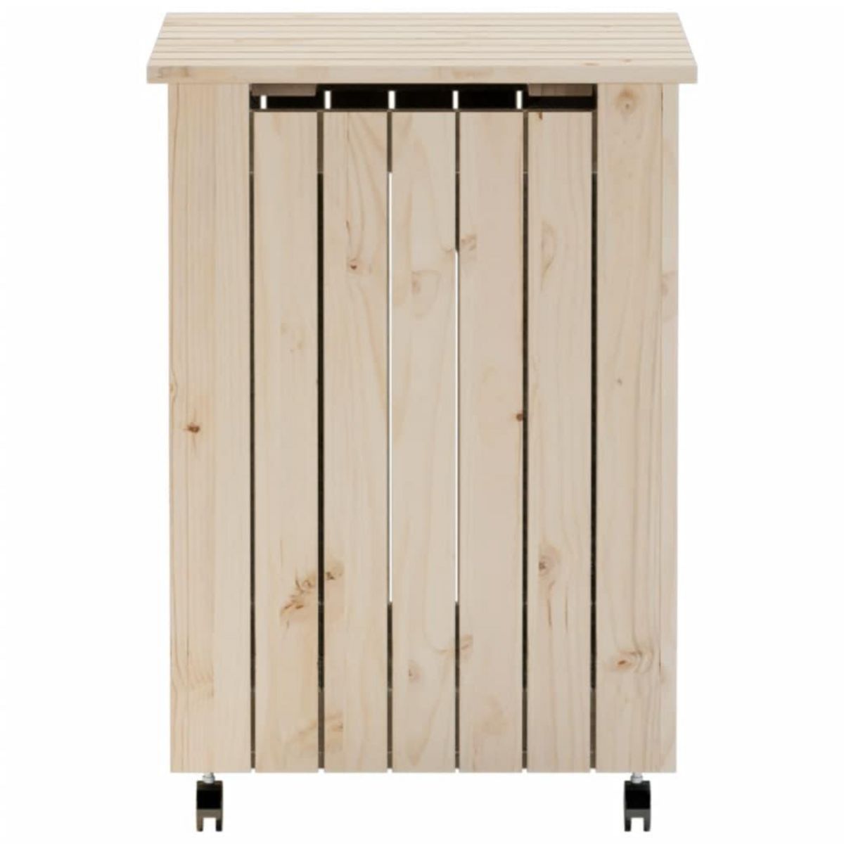 VIDAXL Panier a linge et roulettes RANA 45x45x64 cm bois massif de pin