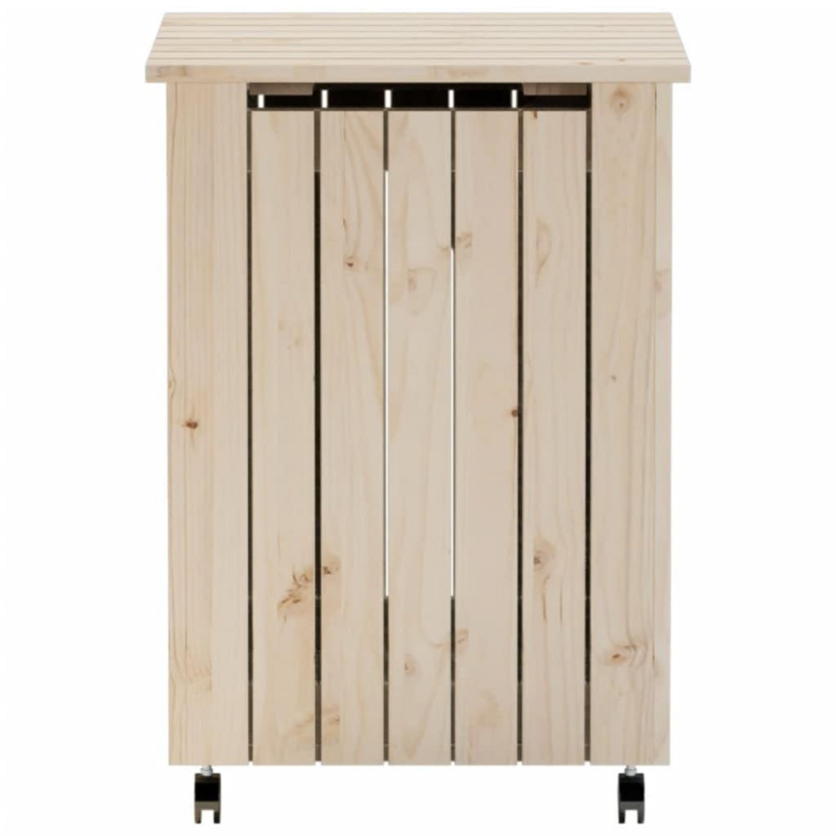 VIDAXL Panier a linge et roulettes RANA 45x45x64 cm bois massif de pin