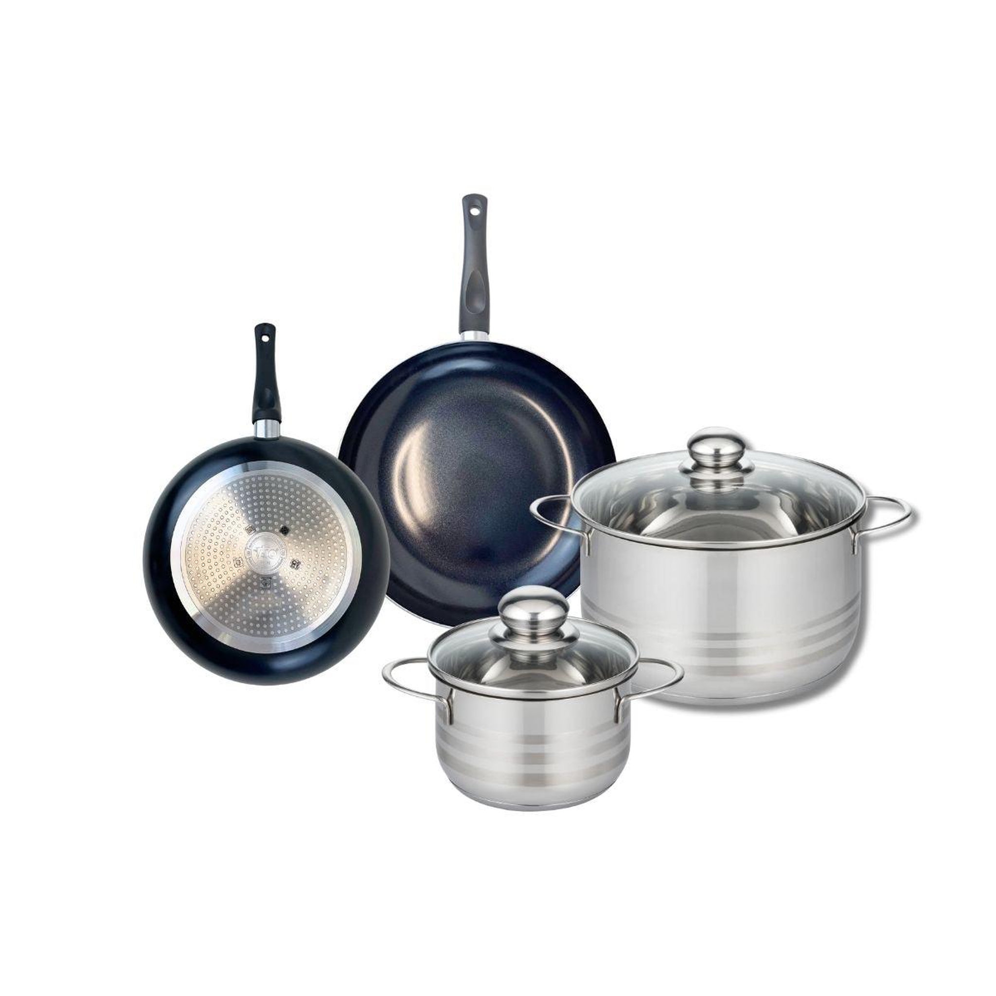 ELO Ensemble de 2 poêles de cuisson 20 et 24 cm et 2 faitouts 16 et 24 cm elo prima brillant