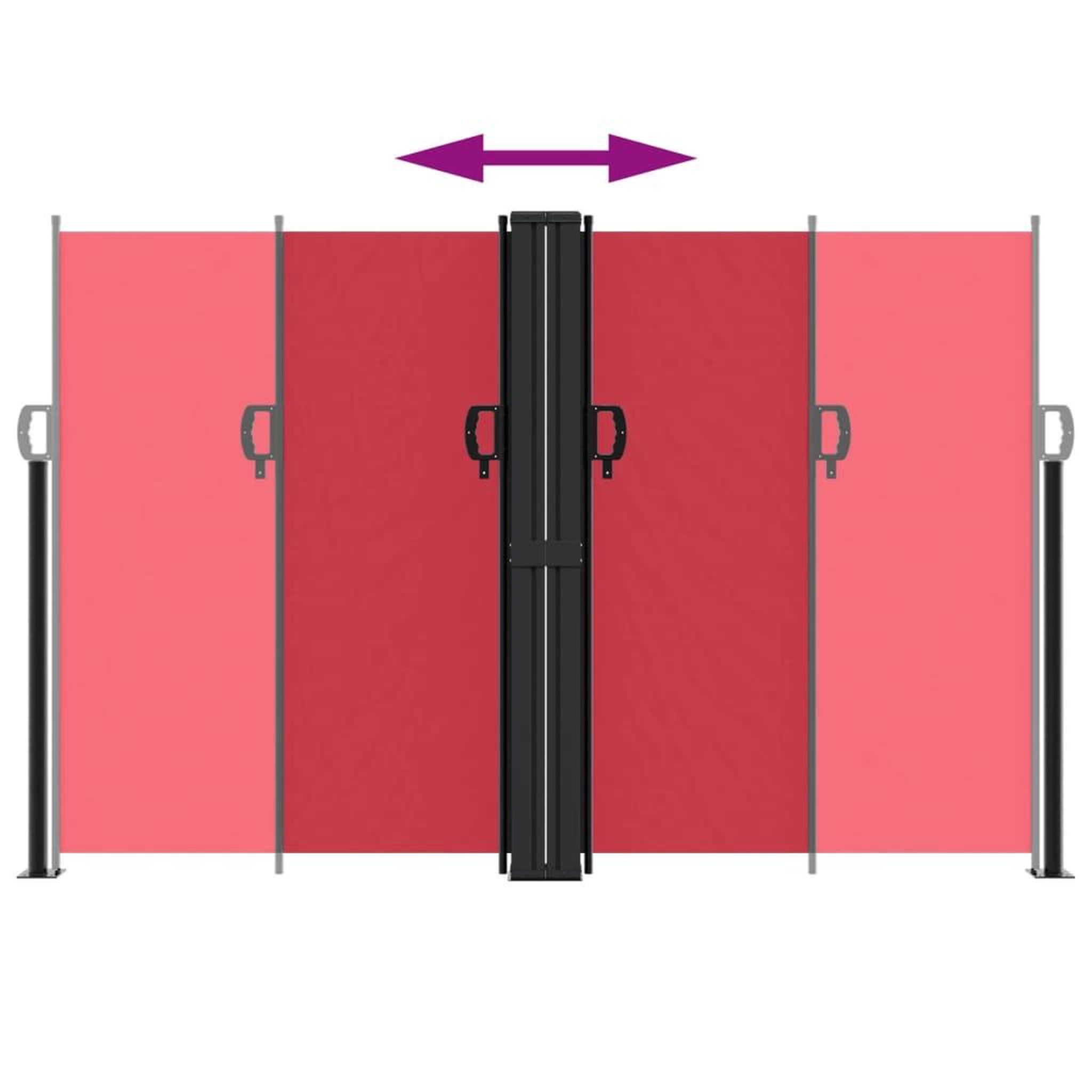 Voir la diapositive 5 : VIDAXL Auvent lateral retractable rouge 160x1000 cm