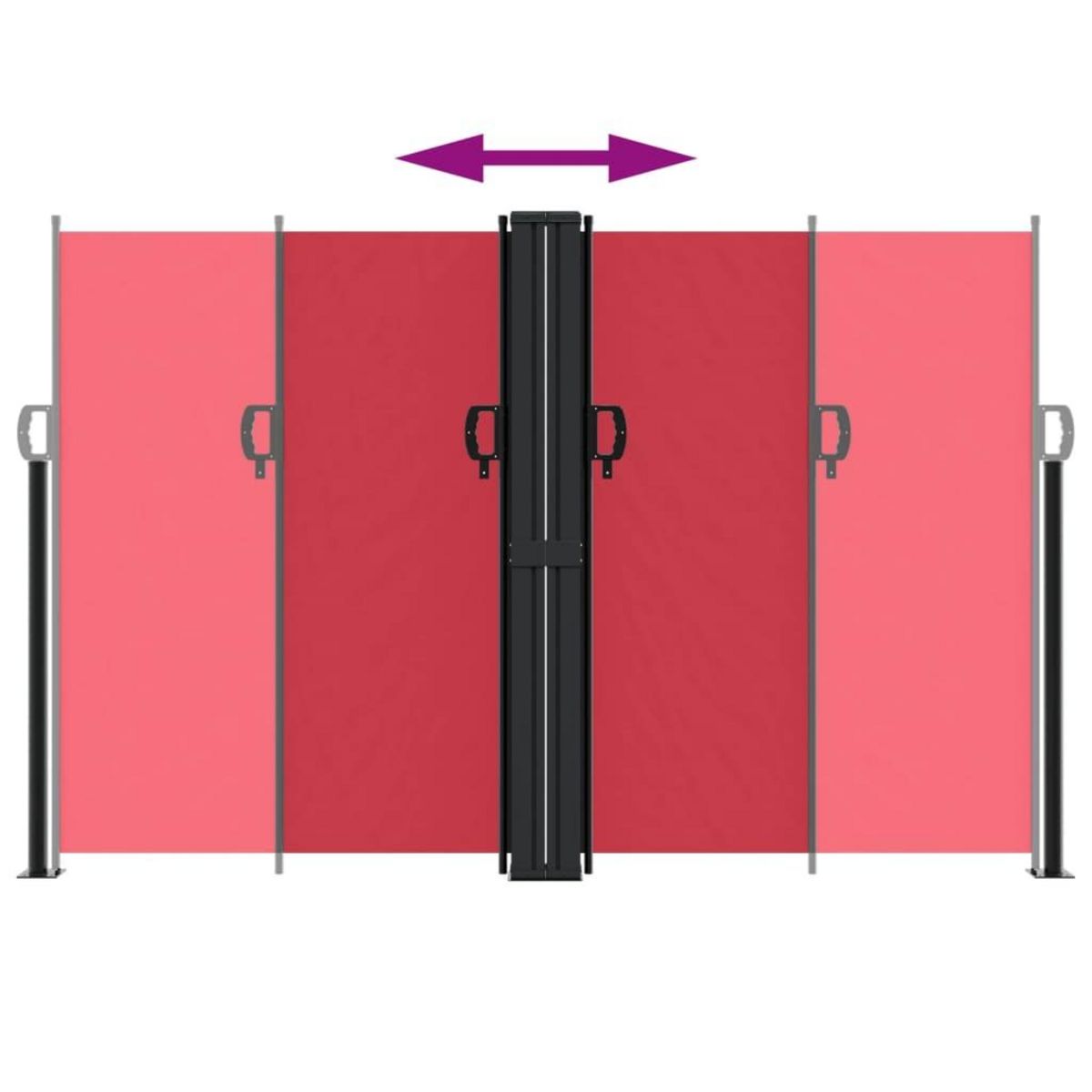 VIDAXL Auvent lateral retractable rouge 160x1000 cm