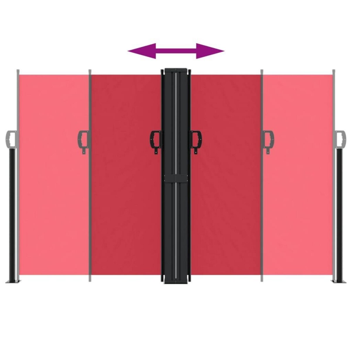 VIDAXL Auvent lateral retractable rouge 160x1000 cm