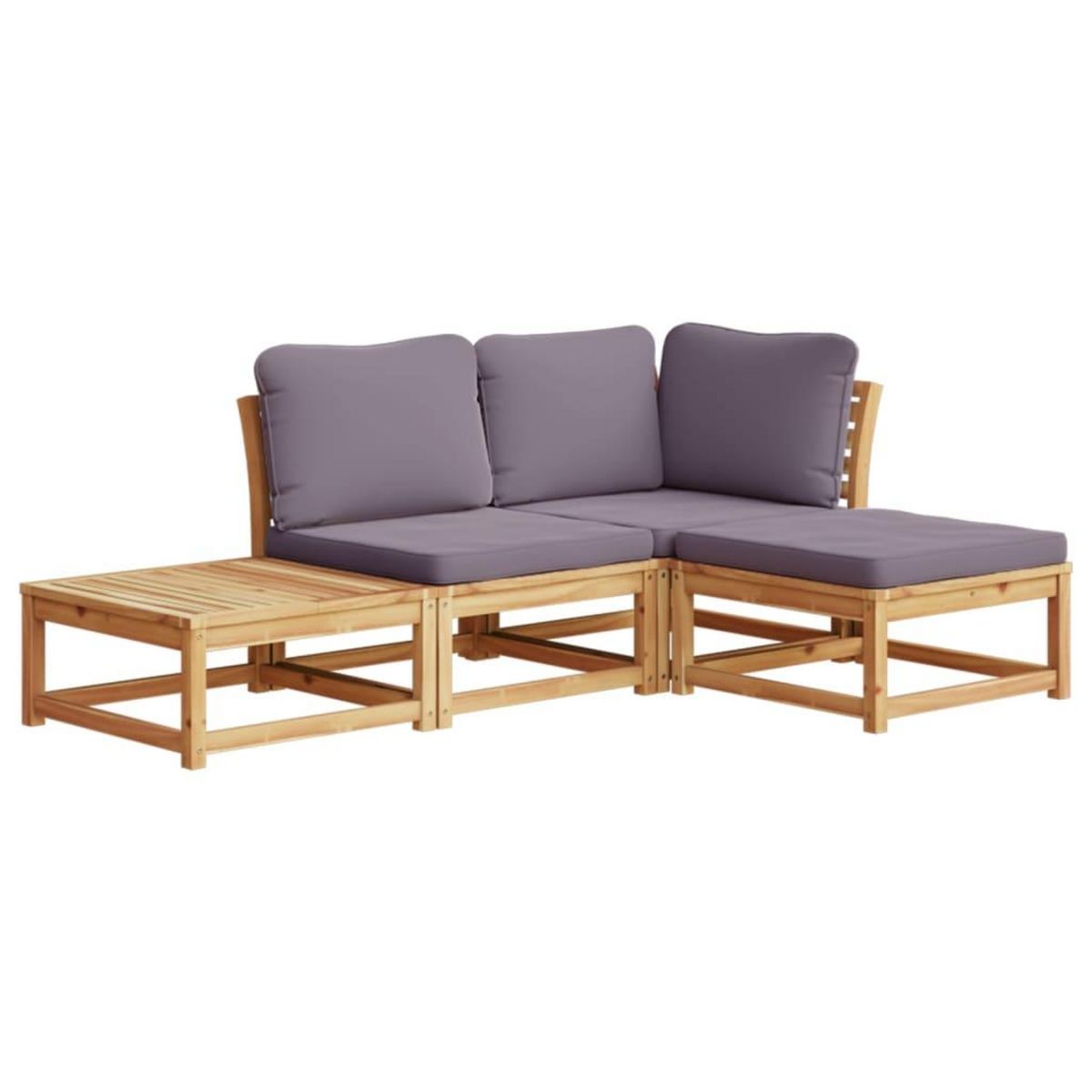 VIDAXL Salon de jardin 4 pcs avec coussins Bois d'acacia solide