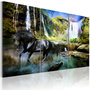 Voir la diapositive 1 : Paris Prix Tableau Imprimé  Cheval sur Fond de Cascade Bleue
