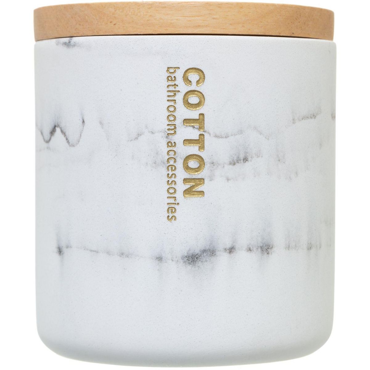 FIVE Pot à coton design marbre Lea - Blanc