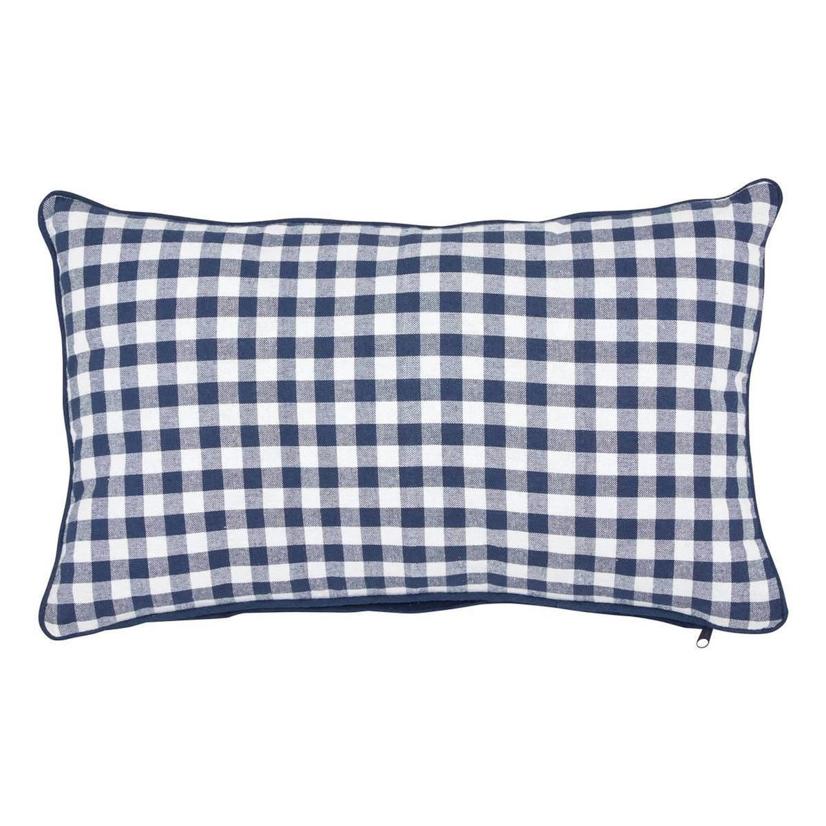 ATMOSPHERA Coussin Déco Imprimé Vichy  Groove  30x50cm Bleu